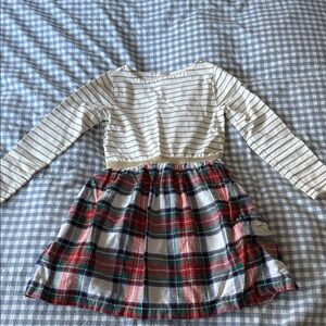 Crewcuts Blue Plaid and Tan Striped Dress
